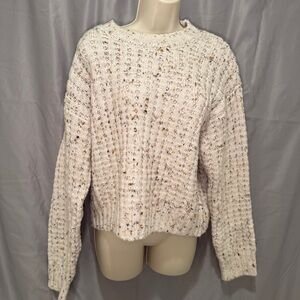 MANGO Cozy Cream Knit Sweater